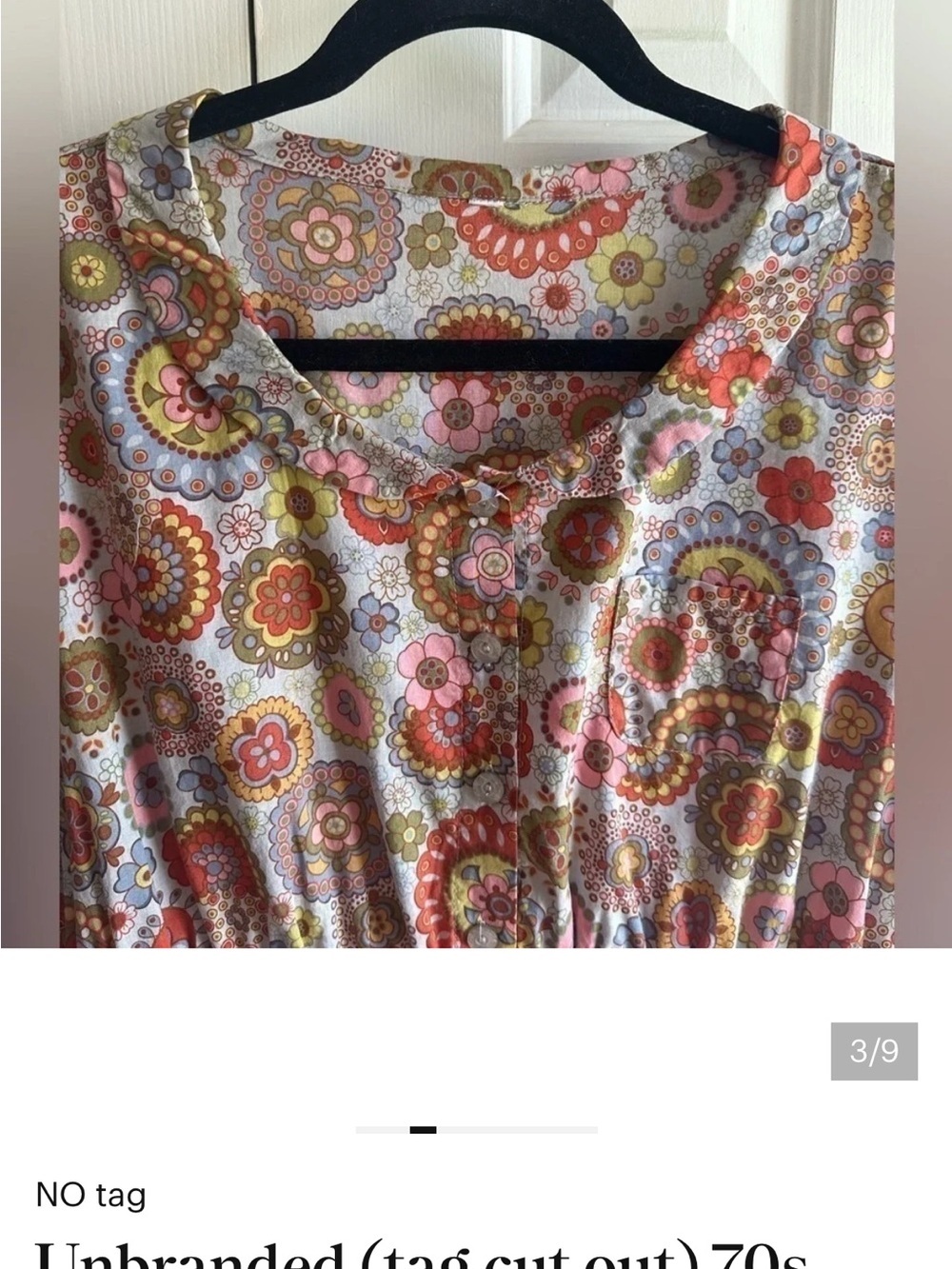 Floral Paisley Short Sleeve Women's Top in Multi-Color - Picture 7 of 9